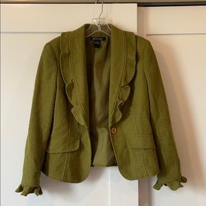 Green ruffle Jared Ross/August Silk blazer